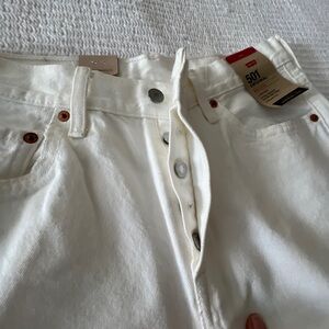 New Levis 501 Jeans Women Original High Rise Straight Leg Distress Raw Hem